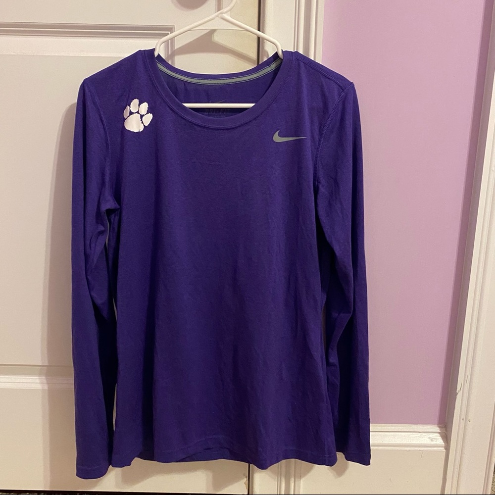 NIKE Long Sleeved Dri-fit Shirt Purple